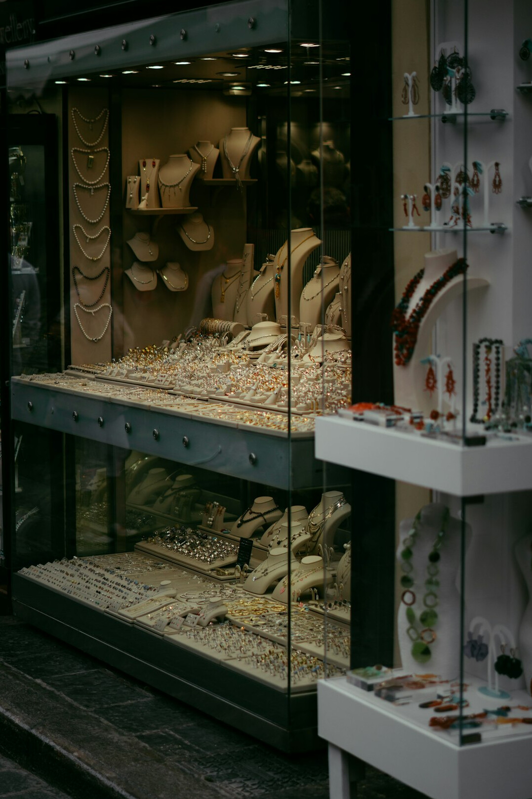 elegant jewelry store counter