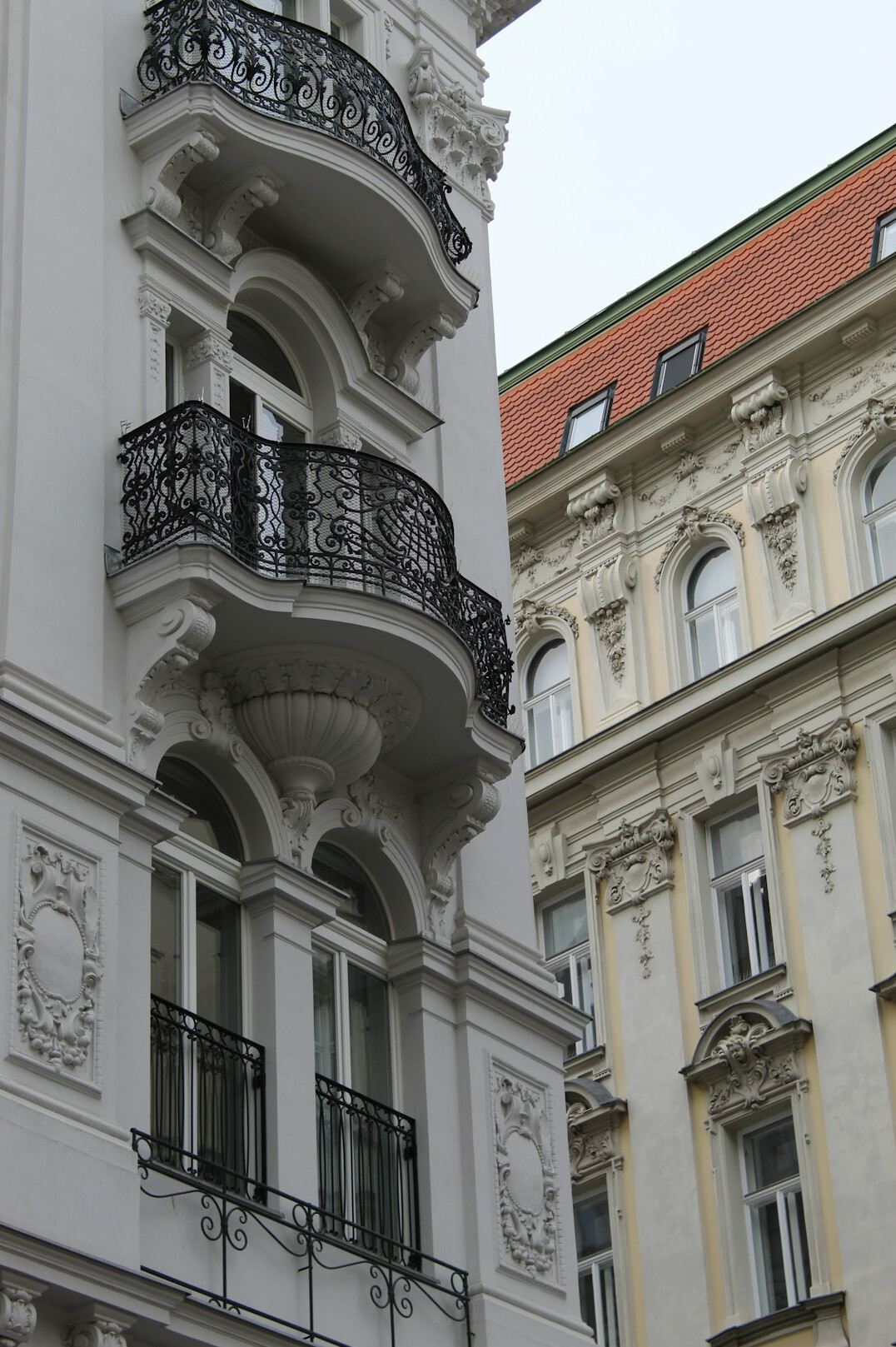 Ornate historic European style building facade
